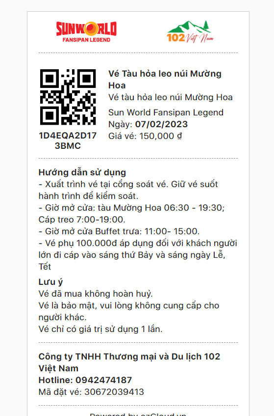 Giá vé tàu hỏa leo núi fansipan